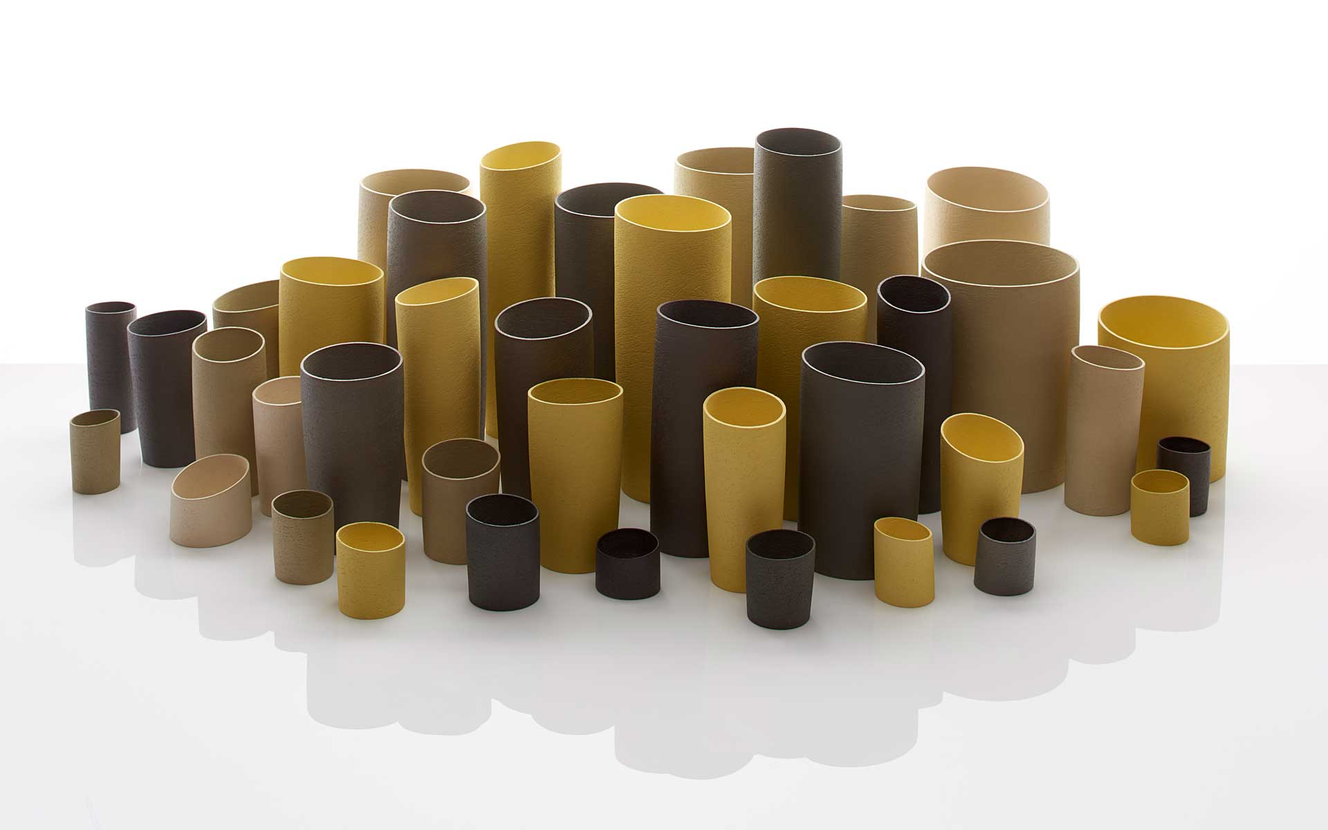 Yellow, charcoal and sable installation