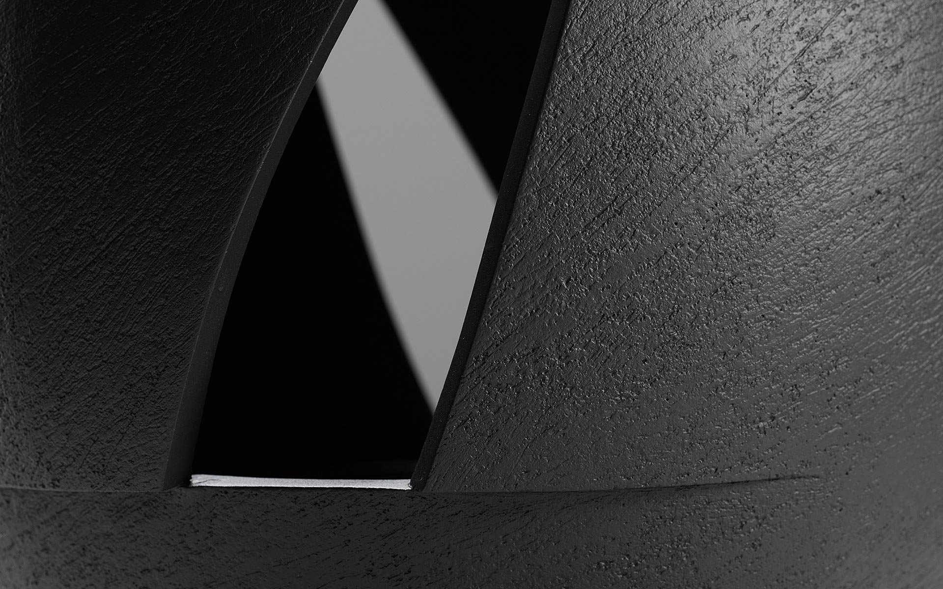 Cut and altered black bowl - detail